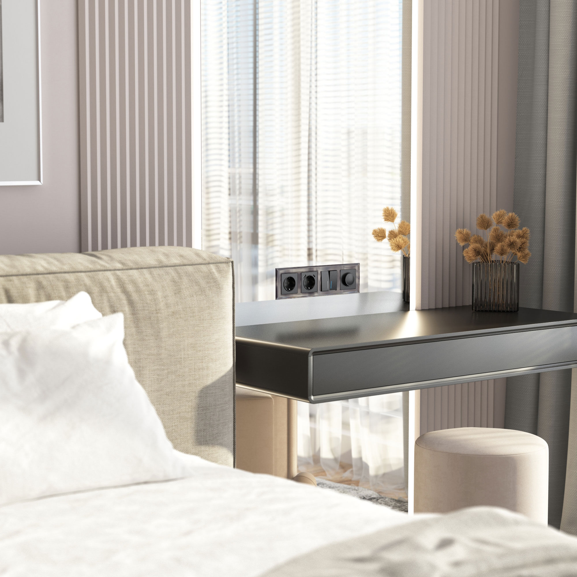 Рамка на 4 поста (черный) Werkel