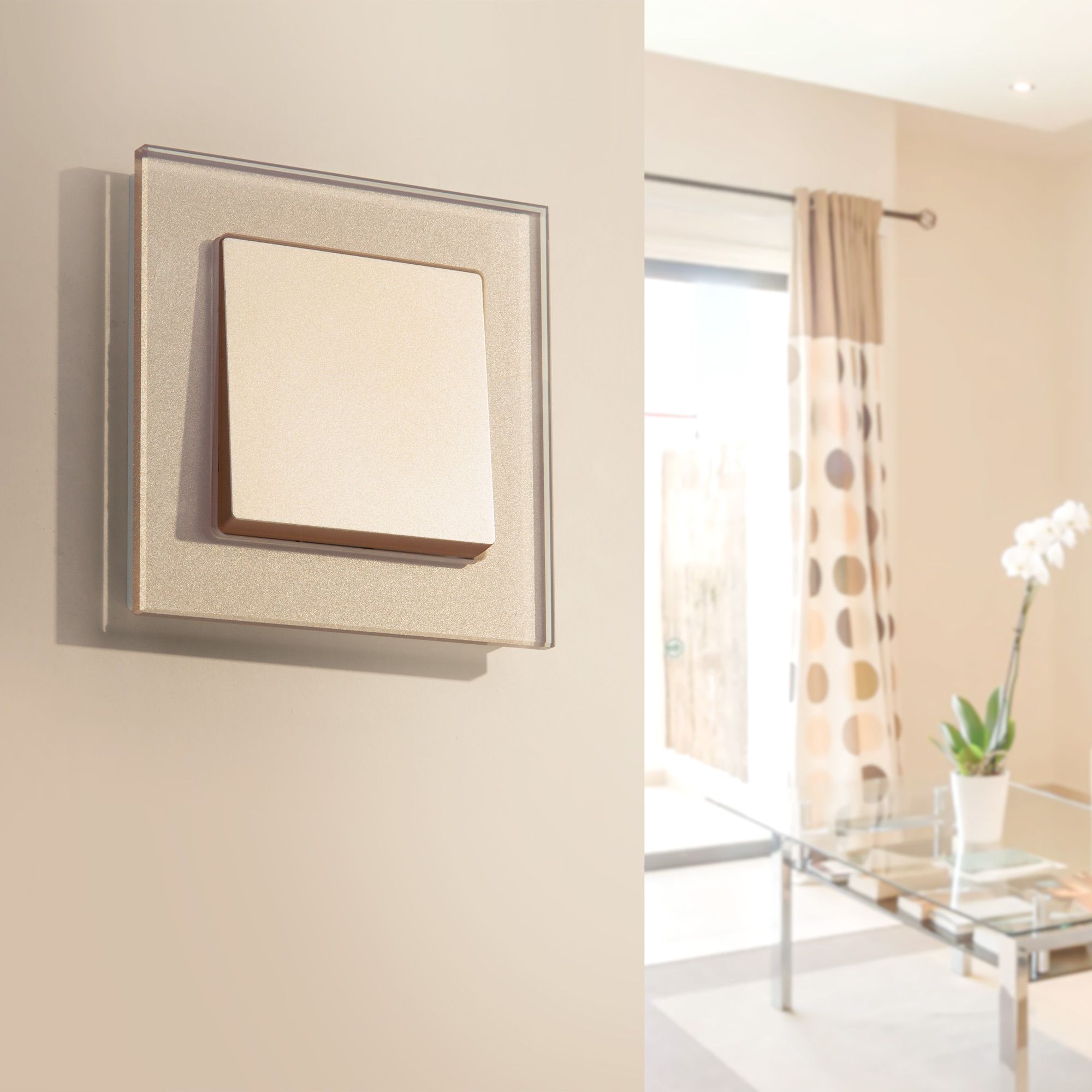 Выключатель одноклавишный (шампань) Werkel