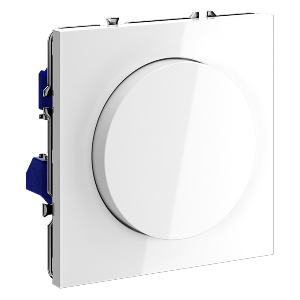 Светорегулятор встраиваемый VOLTUM S70 поворотно-нажимной 600 Вт, (белый глянцевый)