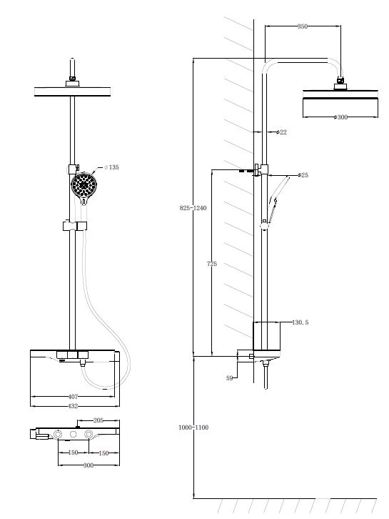 Душевая стойка Vincea Inspire VSFS-3I12TCH настенная цвет хром