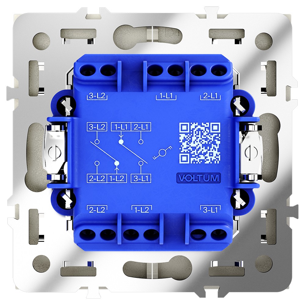 Проходной переключатель встраиваемый VOLTUM S70 двухклавишный 10А, (шелк)