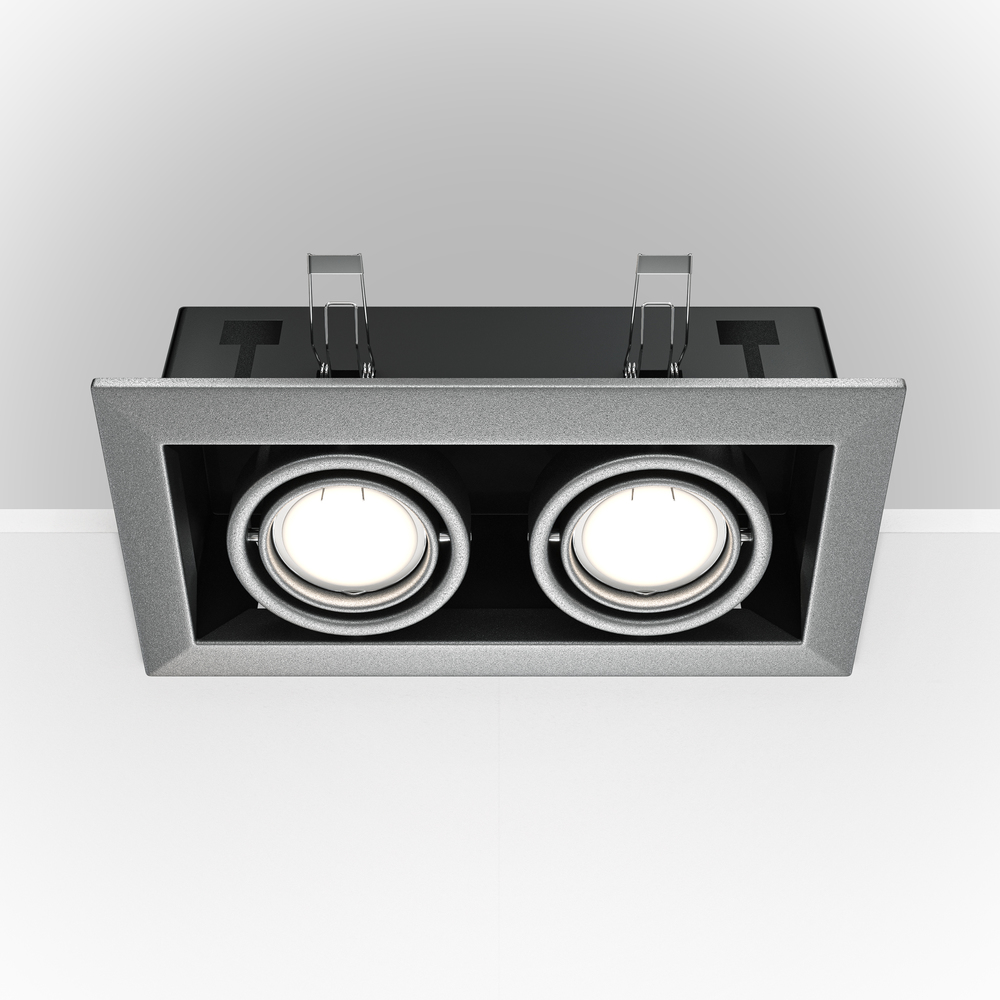 Встраиваемый светильник Maytoni Metal Modern GU10 2x10Вт DL008-2-02-S