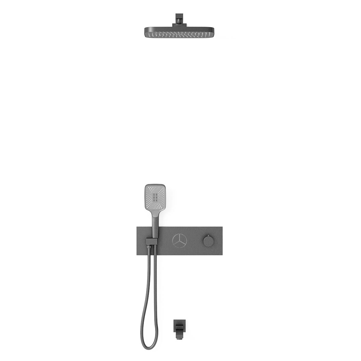 Душевая система Vincea VSFW-432T1GM встраиваемая в стену цвет вороненая сталь
