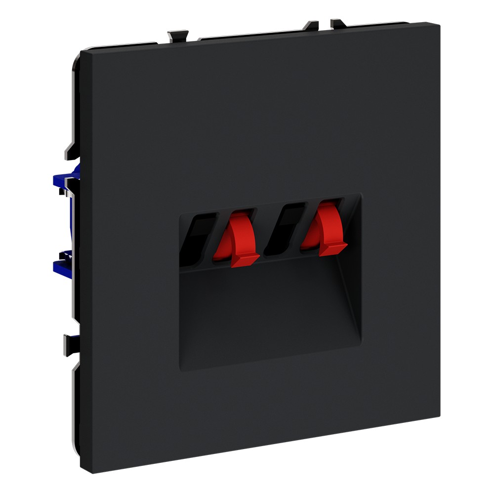 Розетка акустическая встраиваемая VOLTUM S70 4-местная, (графит)