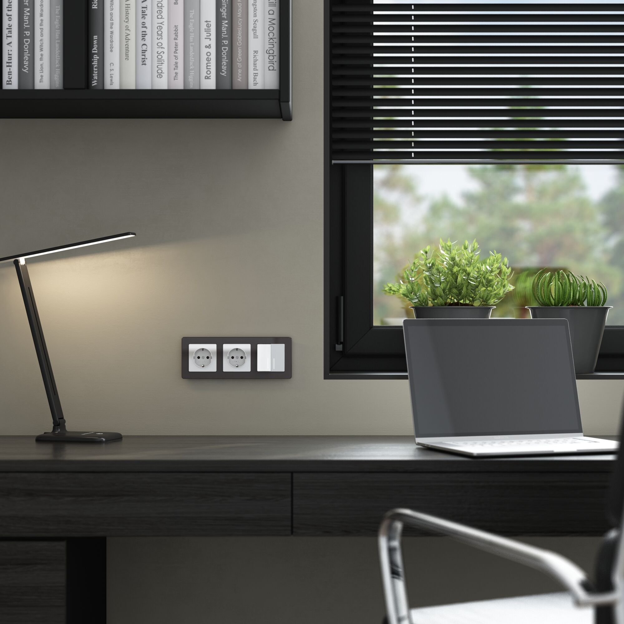 Розетка с заземлением (белый акрил) Werkel