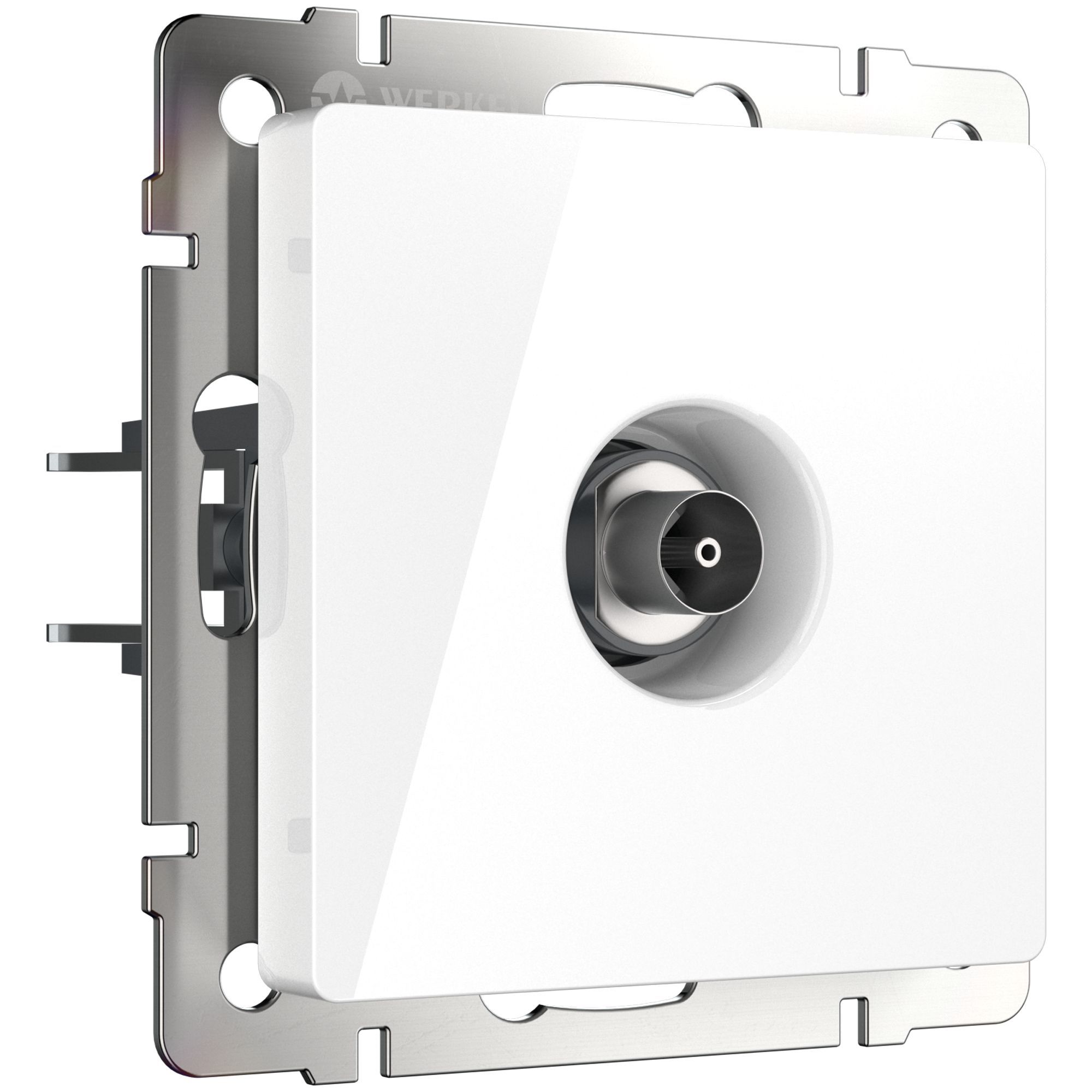 ТВ-розетка оконечная (белая глянцевая) Werkel