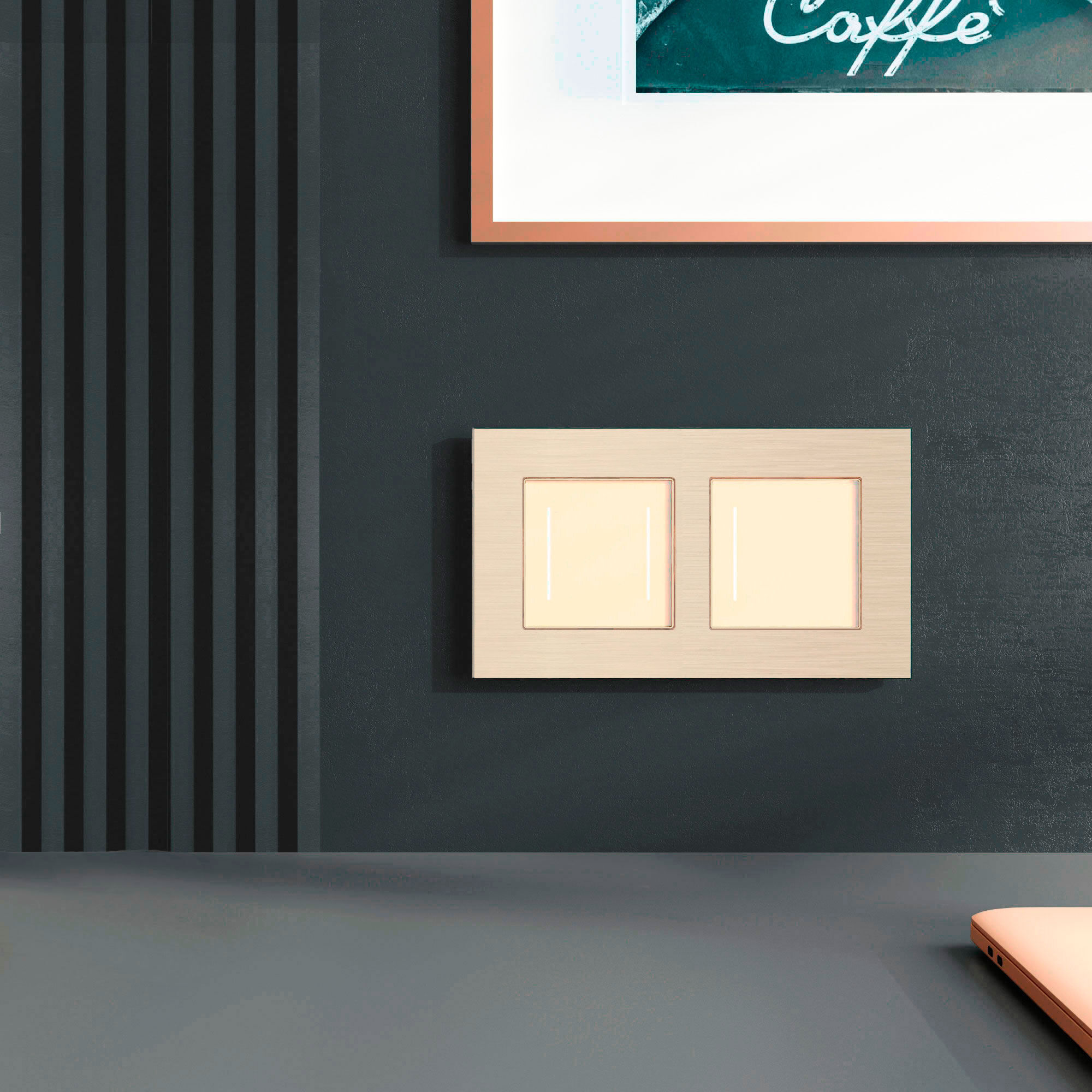 Рамка на 2 поста AluMax (шампань) Werkel