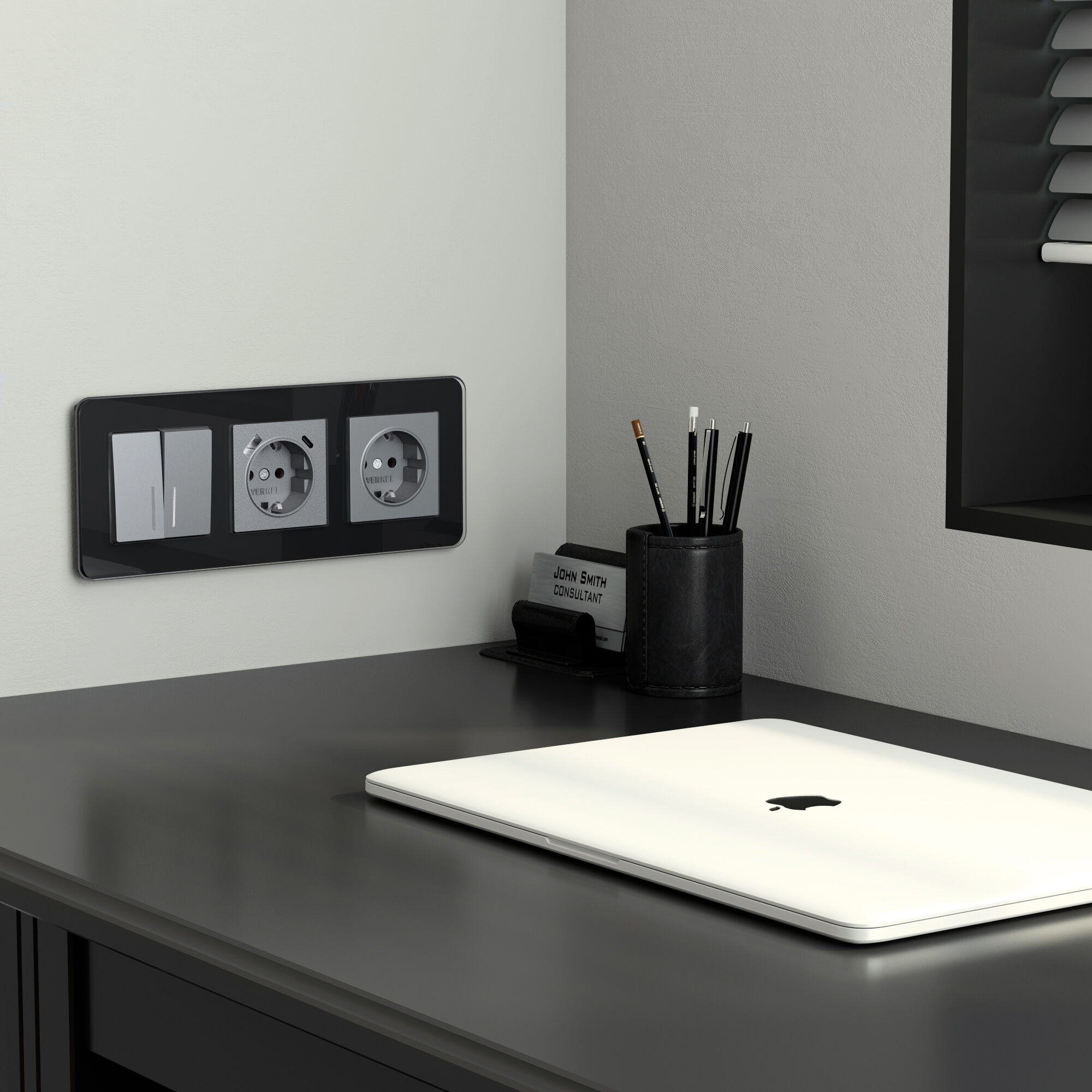 Рамка на 3 поста Elite (черный, стекло) Werkel