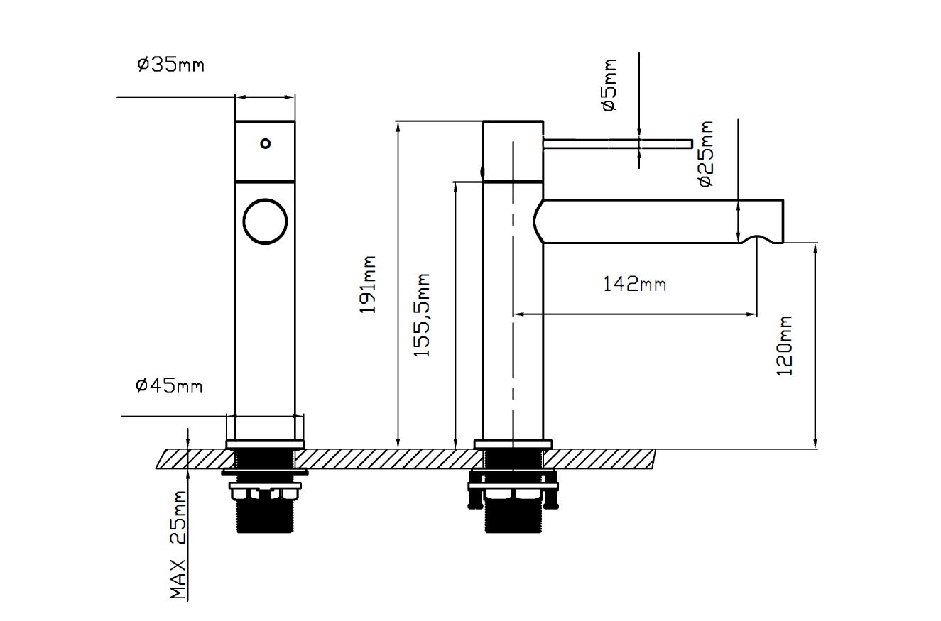 Смеситель Vincea Aspire VBF-4AS01BG на раковину брашированное золото