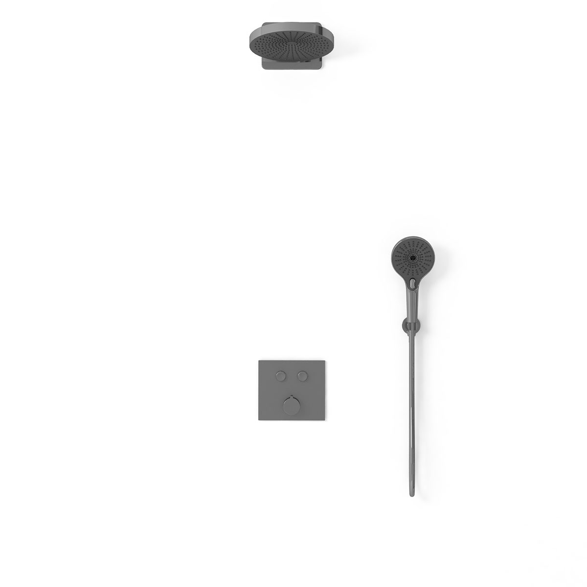 Душевая система Vincea VSFW-4I211GM встраиваемая в стену цвет вороненая сталь