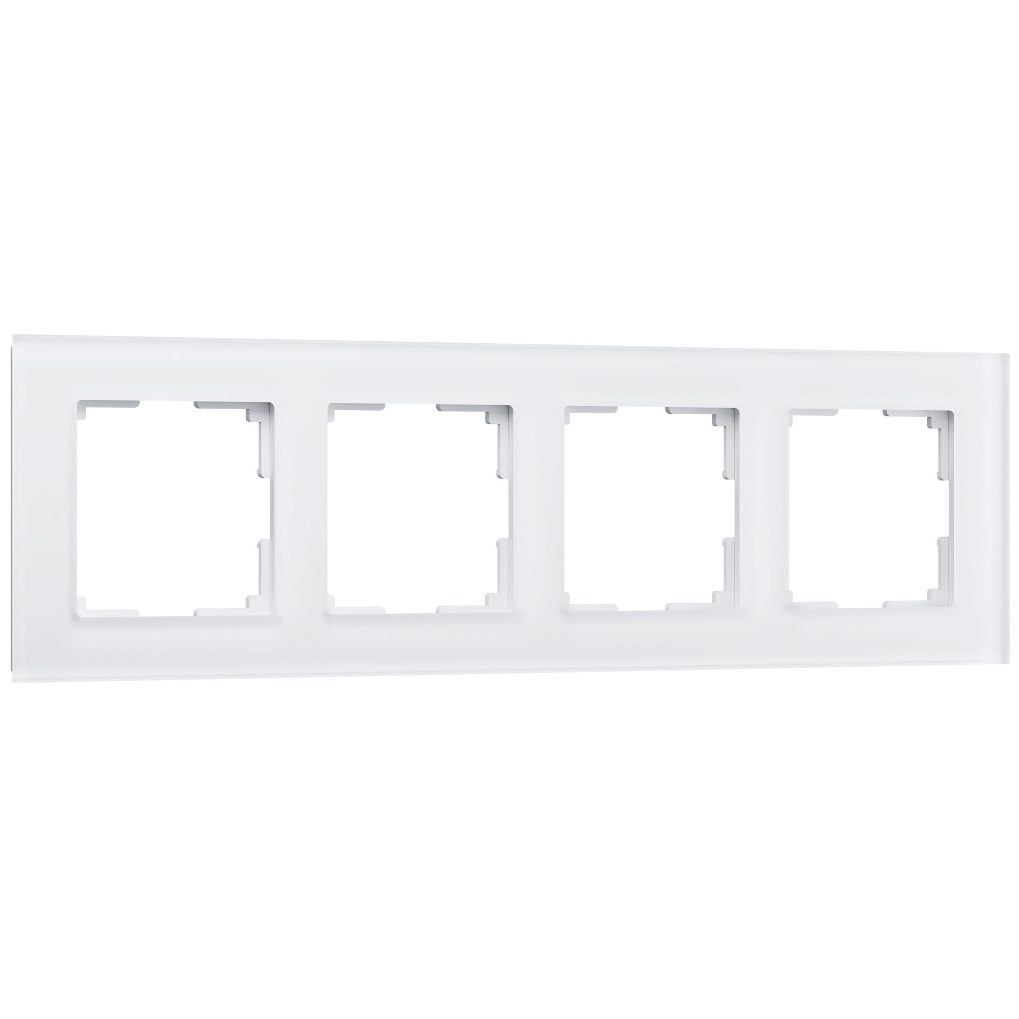 Рамка на 4 поста (белый матовый, стекло) Werkel