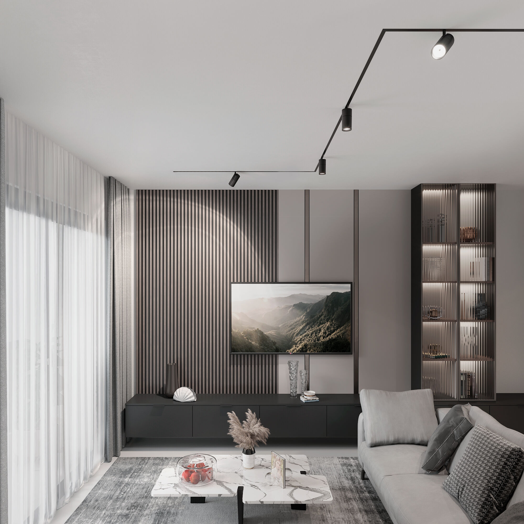 Slim Magnetic Трековый поворотный светильник R02 12W 4200K черный