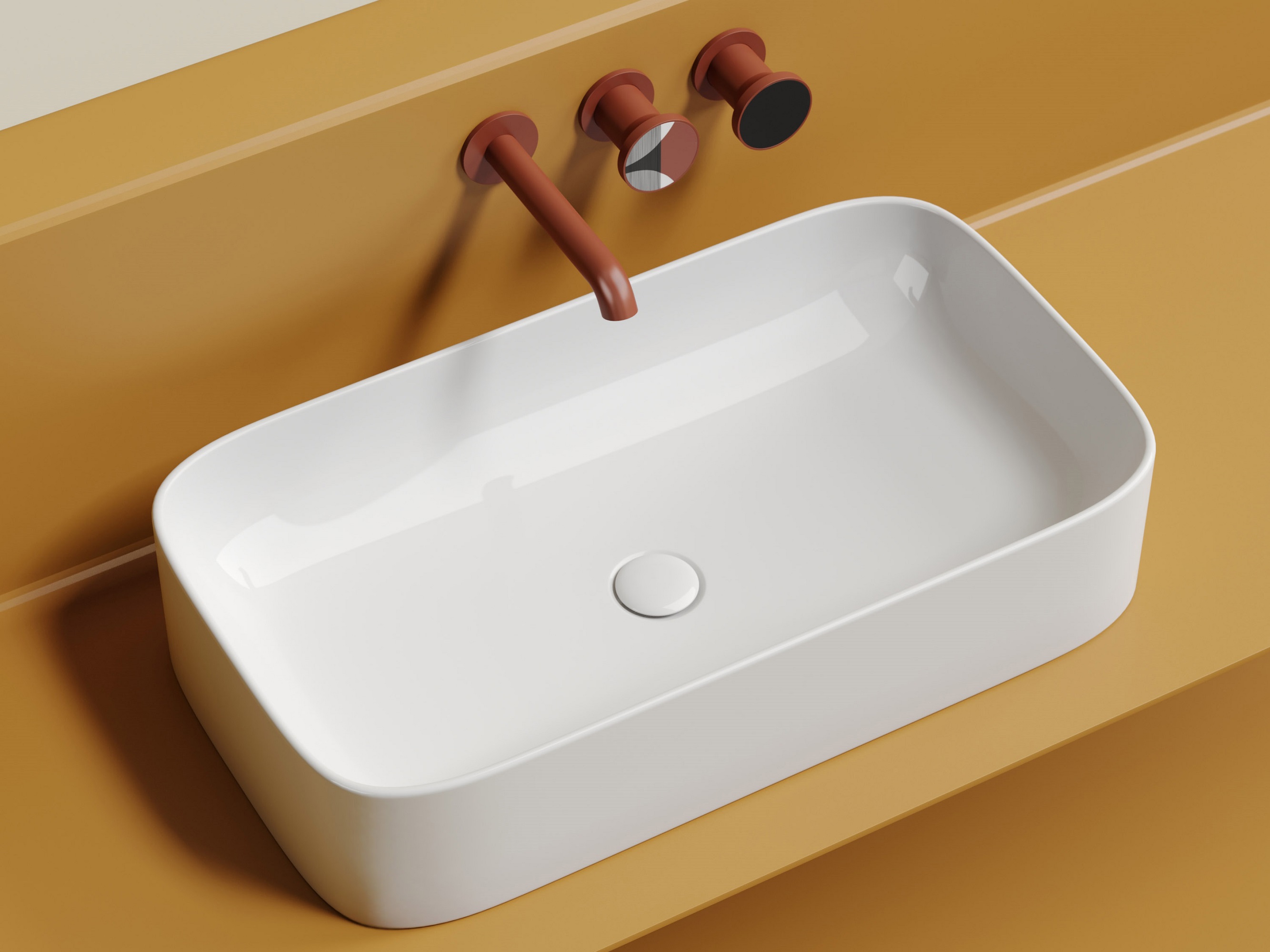 Умывальник чаша накладная прямоугольная CN6054