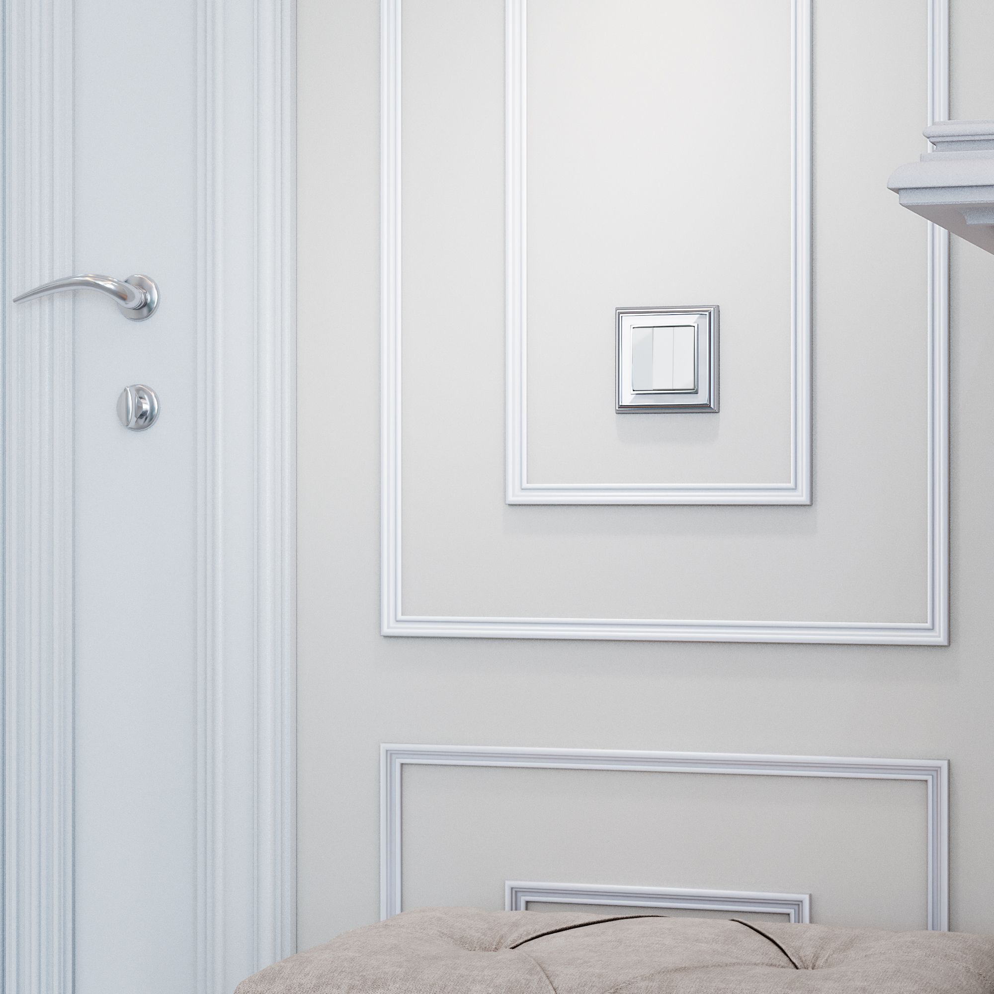 Выключатель трехклавишный (белый глянцевый) Werkel