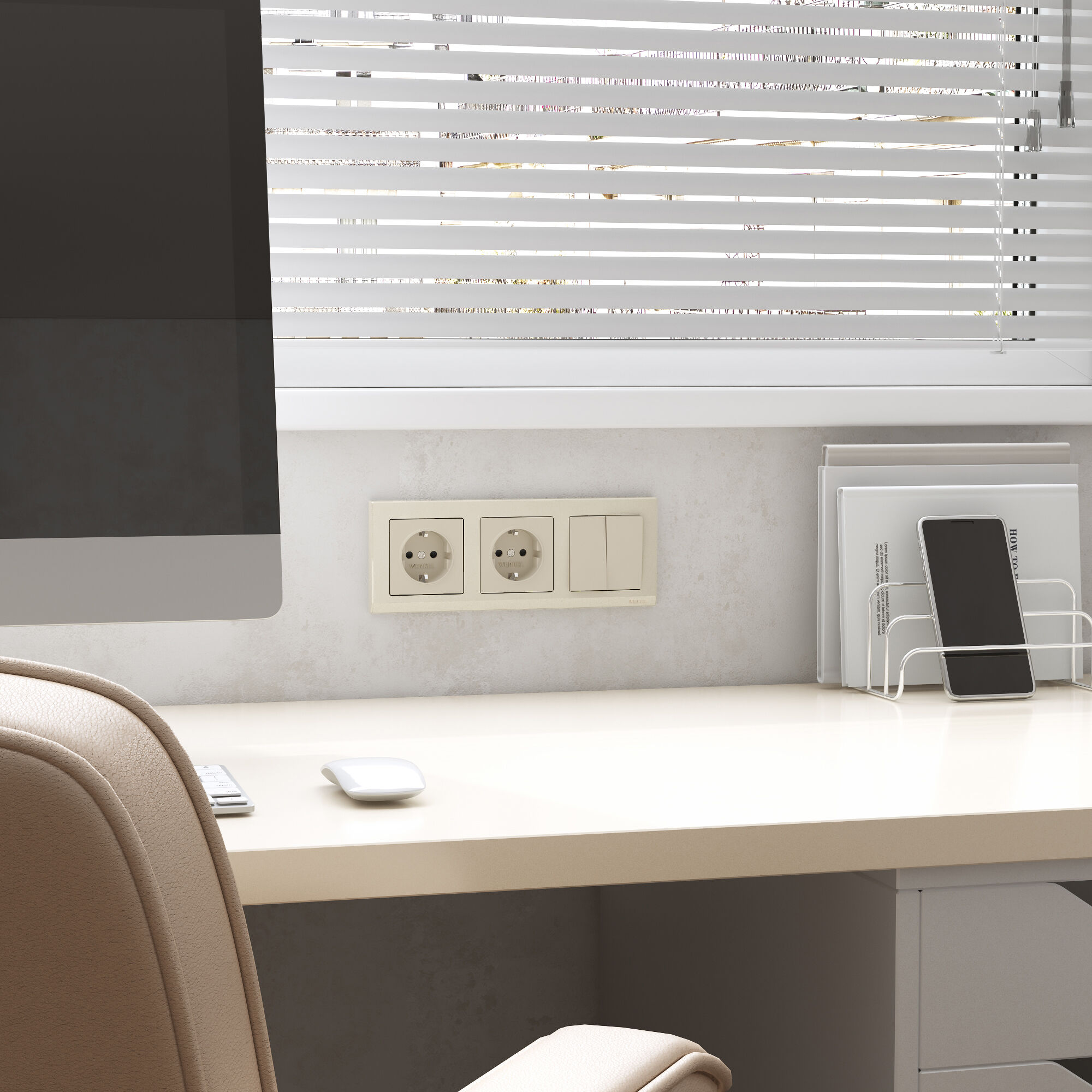 Рамка на 3 поста Stark (слоновая кость) Werkel