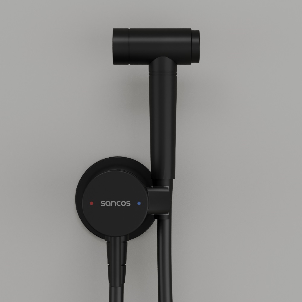 Гигиенический душ Atom со смесителем, цвет черный матовый SC2001MB