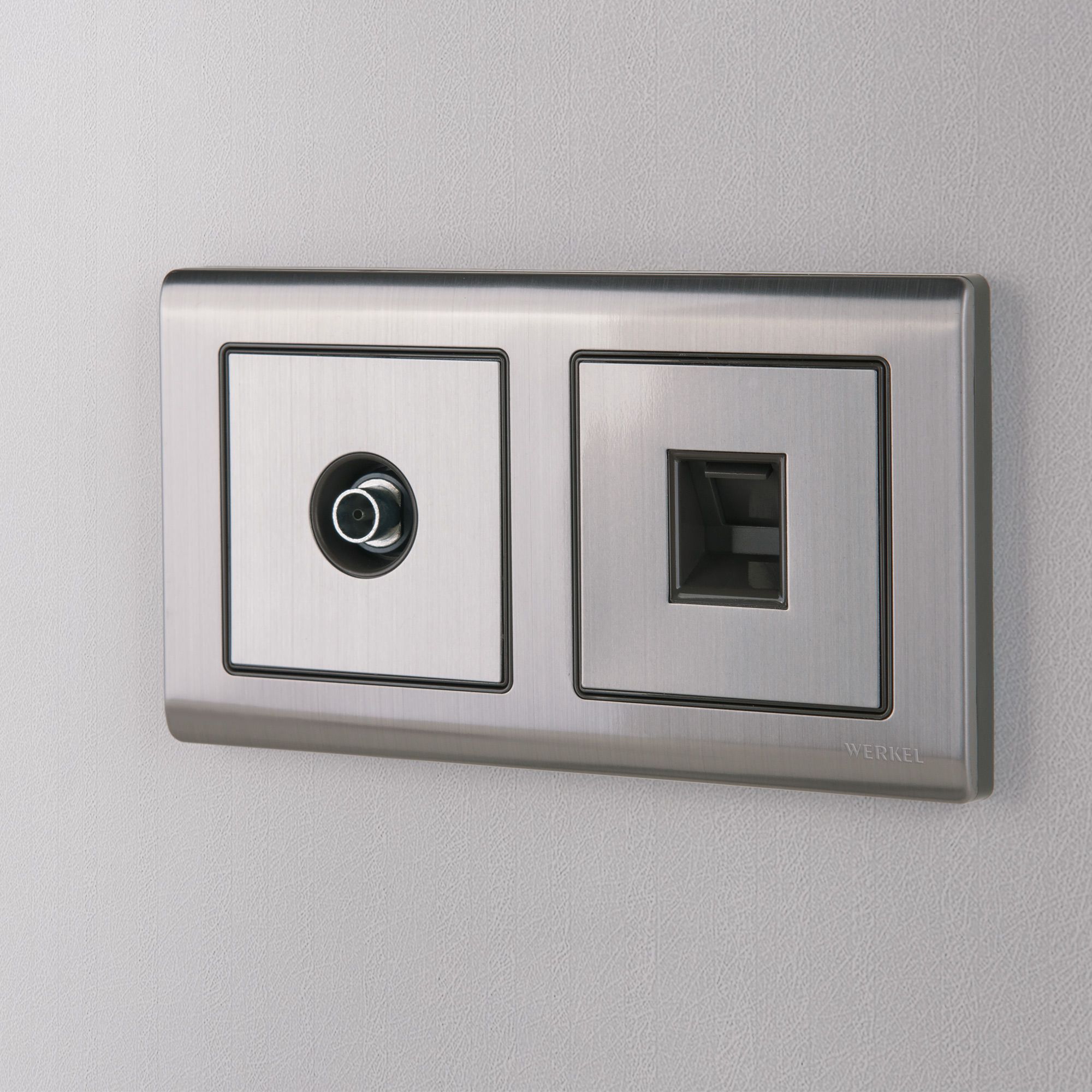 Розетка Ethernet RJ-45 (глянцевый никель) Werkel