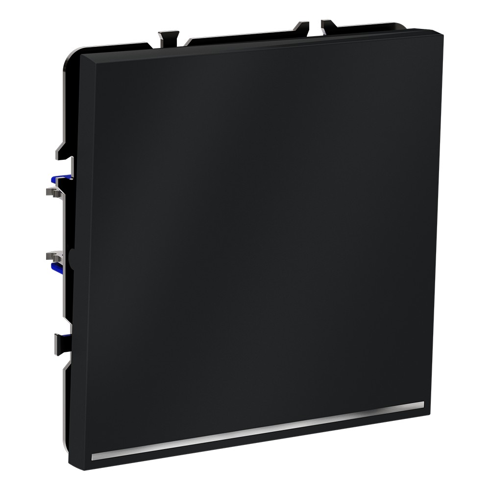 Выключатель встраиваемый VOLTUM S70 одноклавишный с подсветкой 10А, (графит)