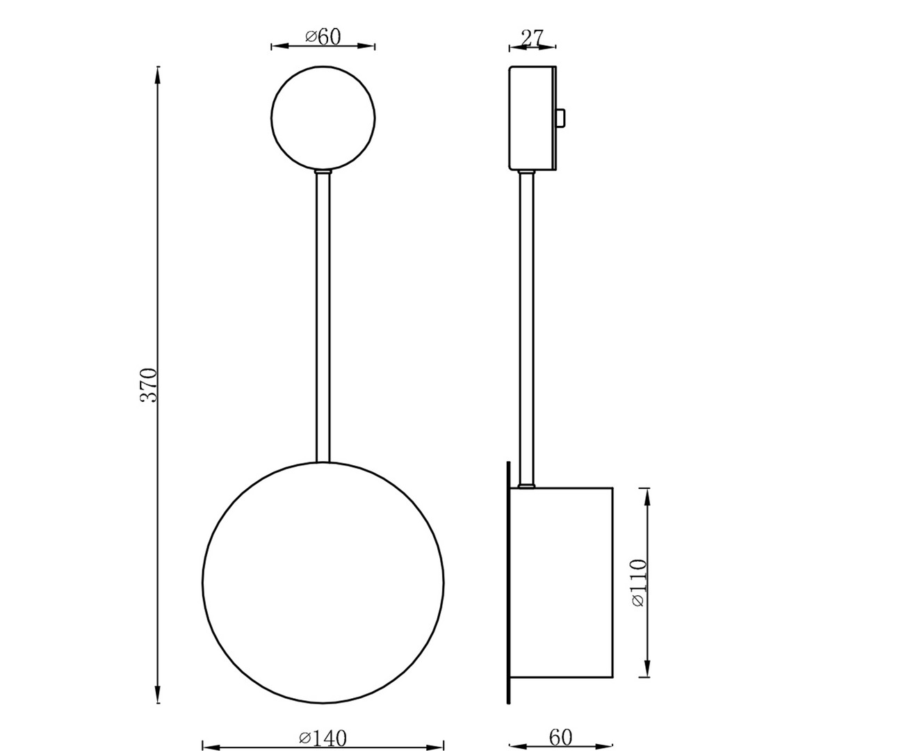 2208-1A,19 Настенный светильник Фирс черный Led 5W