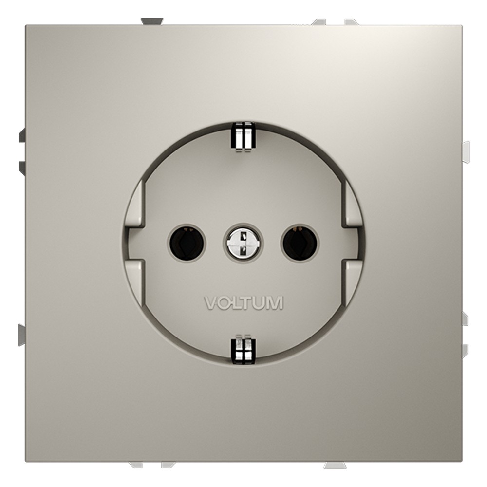 Розетка встраиваемая VOLTUM S70 с заземлением 16А, (кашемир)