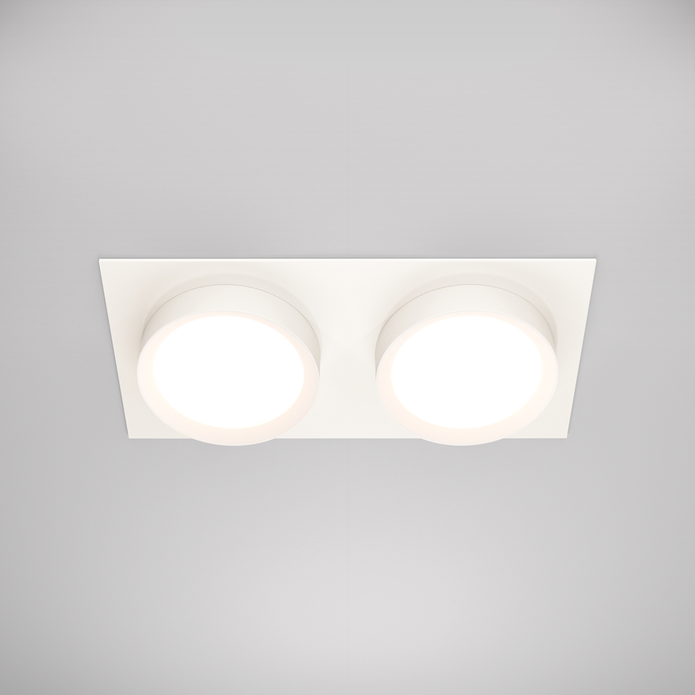 Встраиваемый светильник Maytoni Hoop GX53 2x12Вт DL086-02-GX53-SQ-W