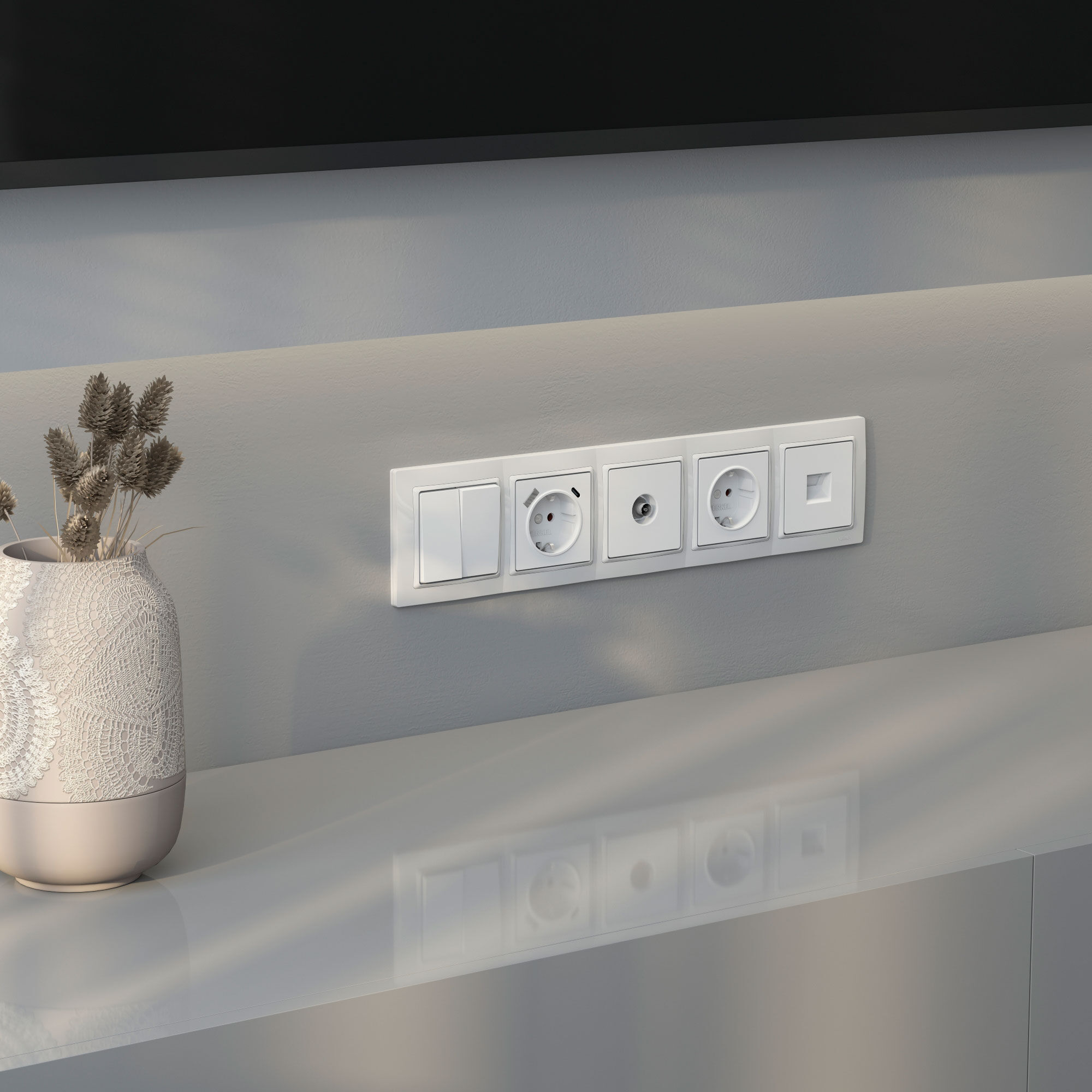 Рамка на 5 постов Snabb basic (белый) Werkel