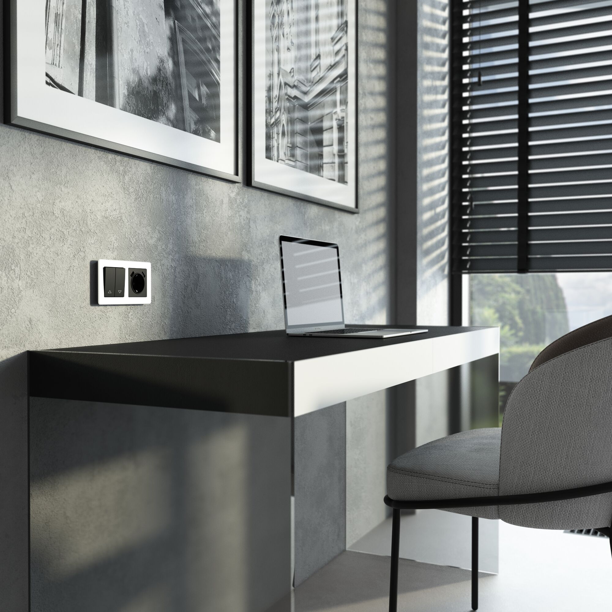 Выключатель жалюзи (черный матовый) Werkel