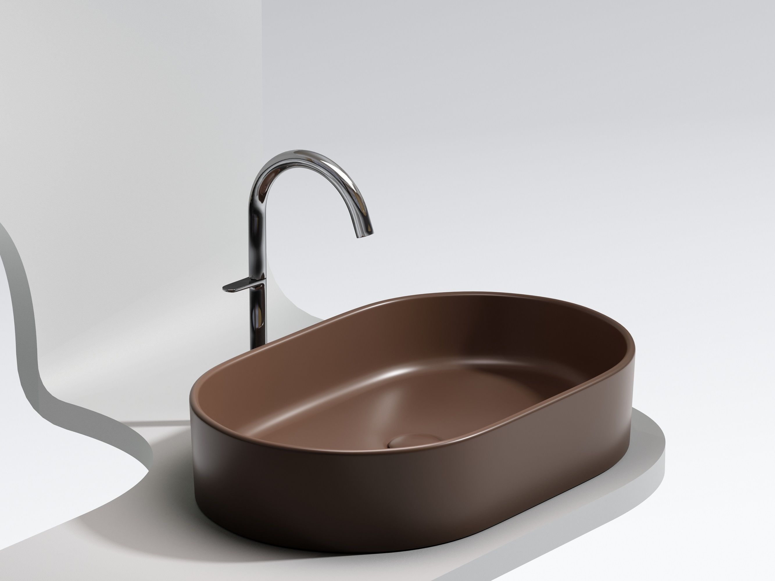 Умывальник чаша накладная овальная CN6048MDB