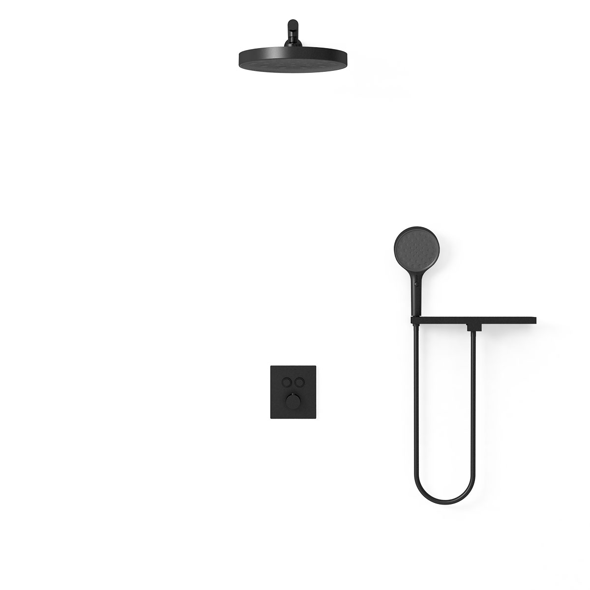 Душевая система Vincea VSFW-3I21T2RMB встраиваемая в стену цвет черный матовый