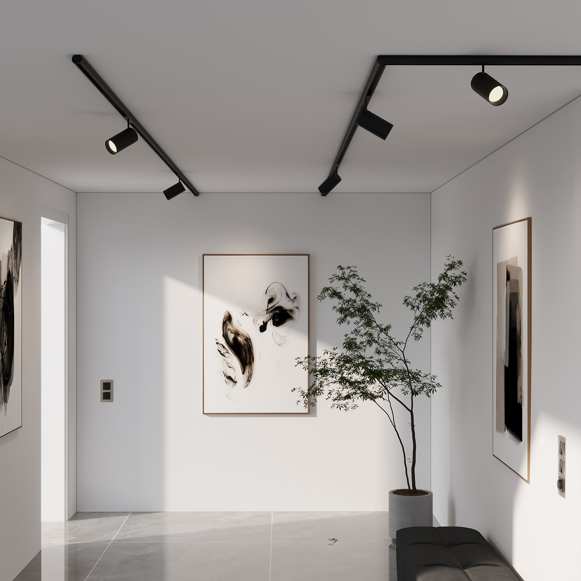 Slim Magnetic Умный трековый поворотный светильник 12W 2700-6500K Dim R02 чёрный