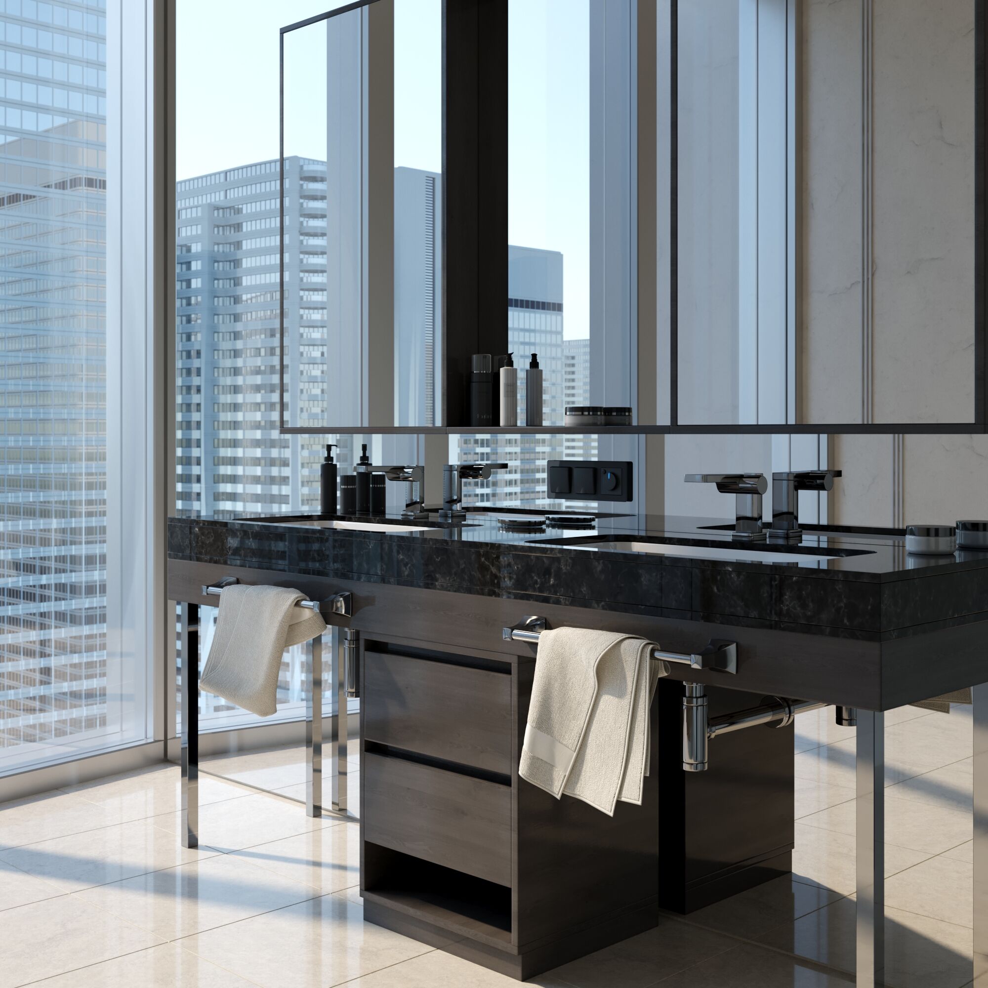 Рамка на 3 поста Acrylic черный Werkel