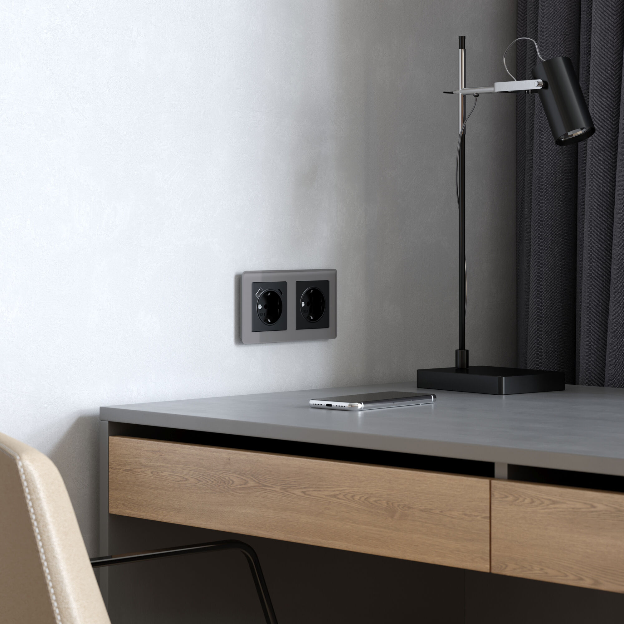 Рамка из акрила на 2 поста Acrylic графит Werkel