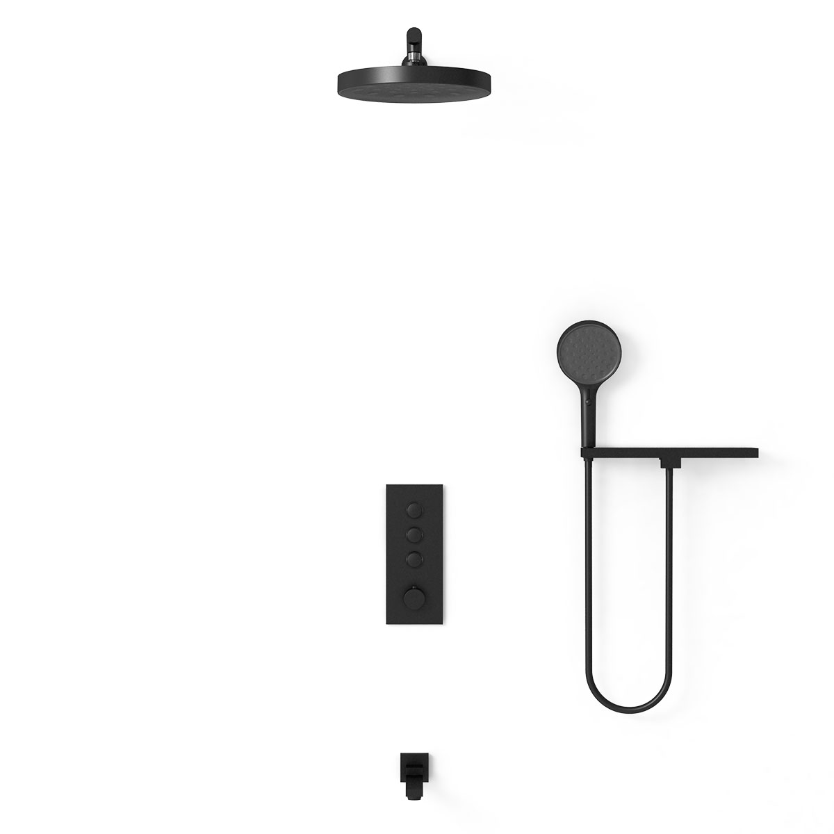 Душевая система Vincea VSFW-433TI2RMB встраиваемая в стену цвет черный матовый