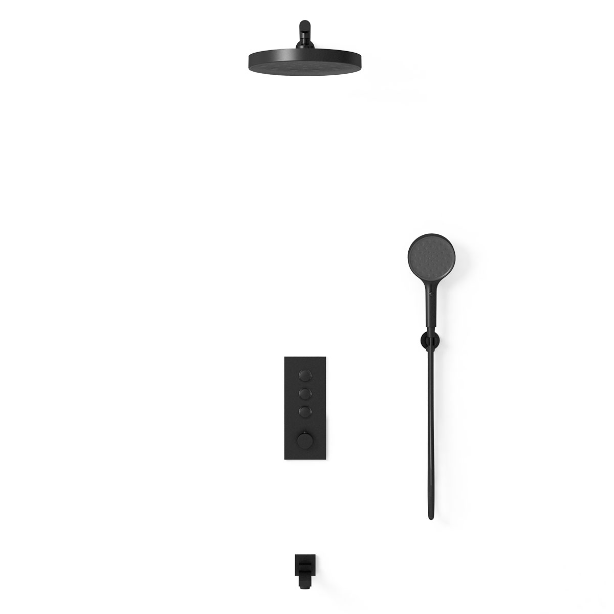 Душевая система Vincea VSFW-433TI2MB встраиваемая в стену цвет черный матовый