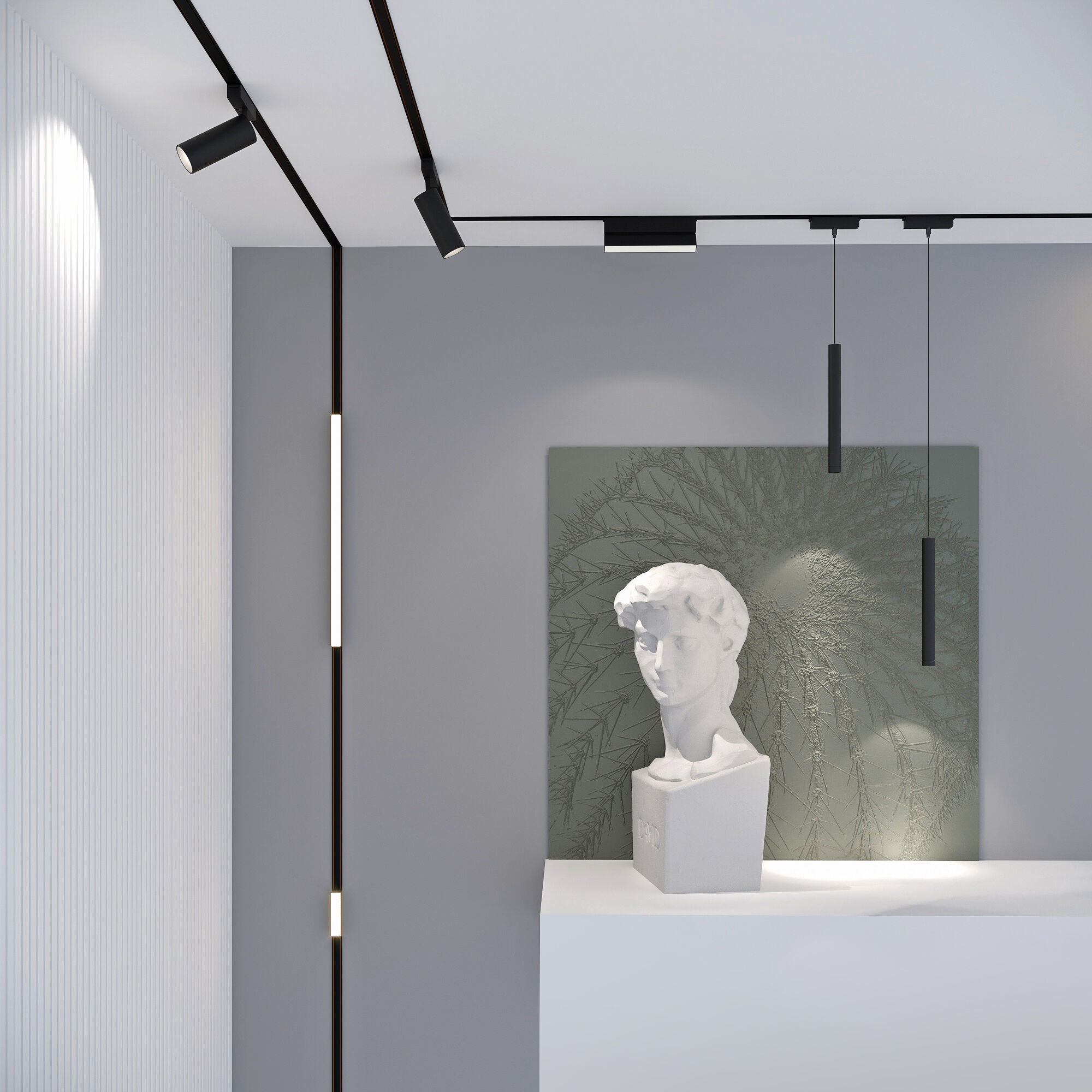 Flat Magnetic Трековый поворотный светильник 12W 4000K Insight чёрный