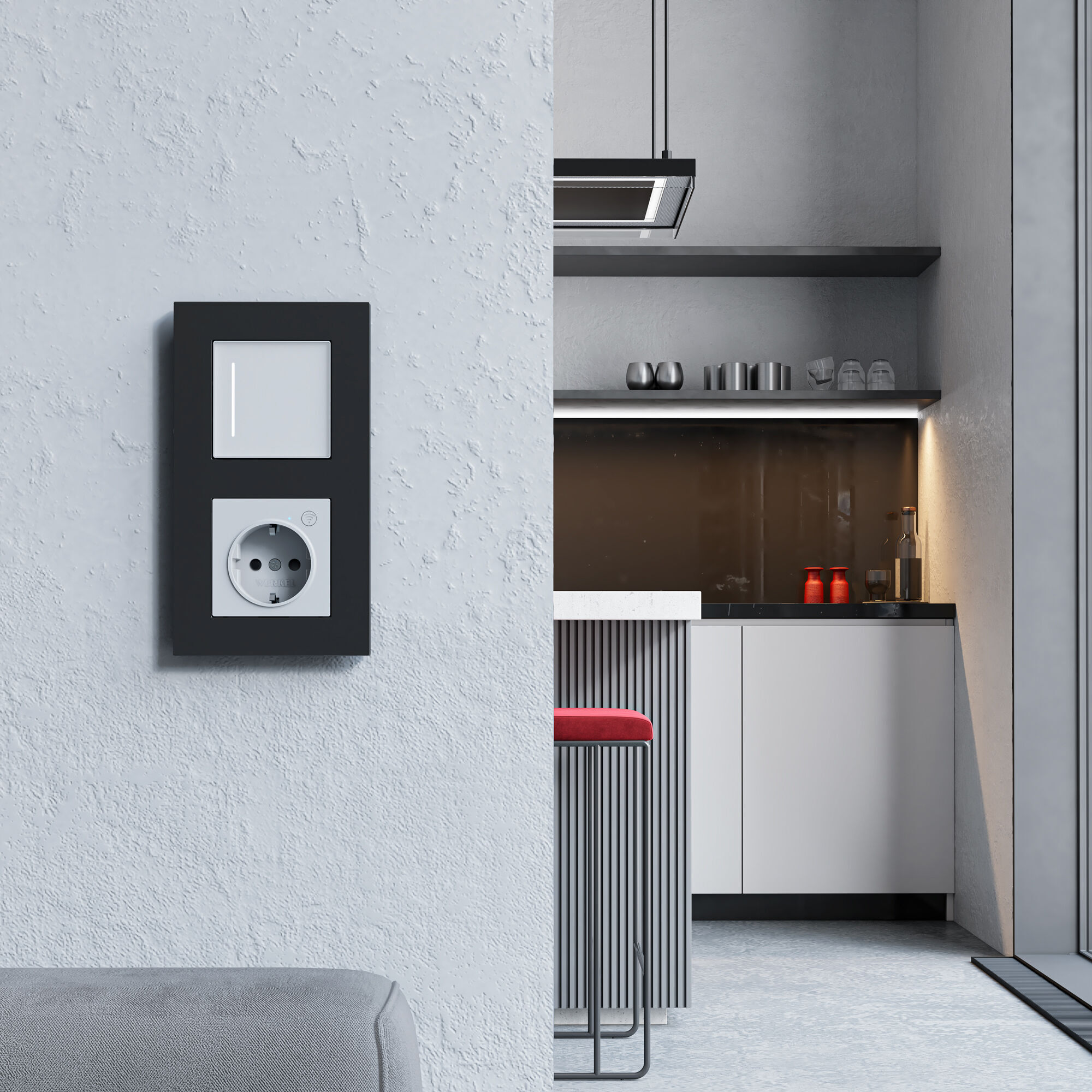 Рамка на 2 поста Slab (черный софт) Werkel