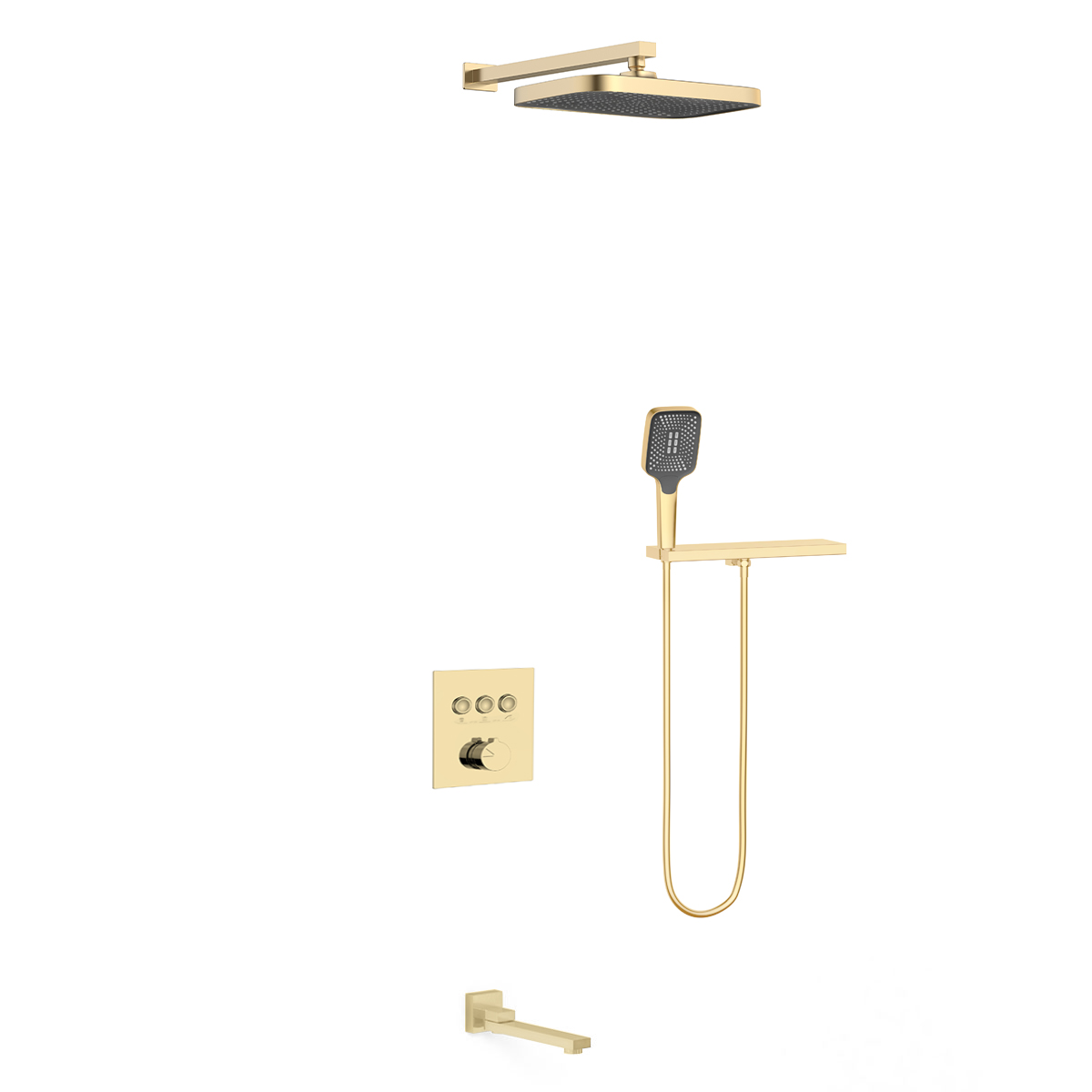 Душевая система Vincea VSFW-4311RBG встраиваемая в стену цвет брашированное золото