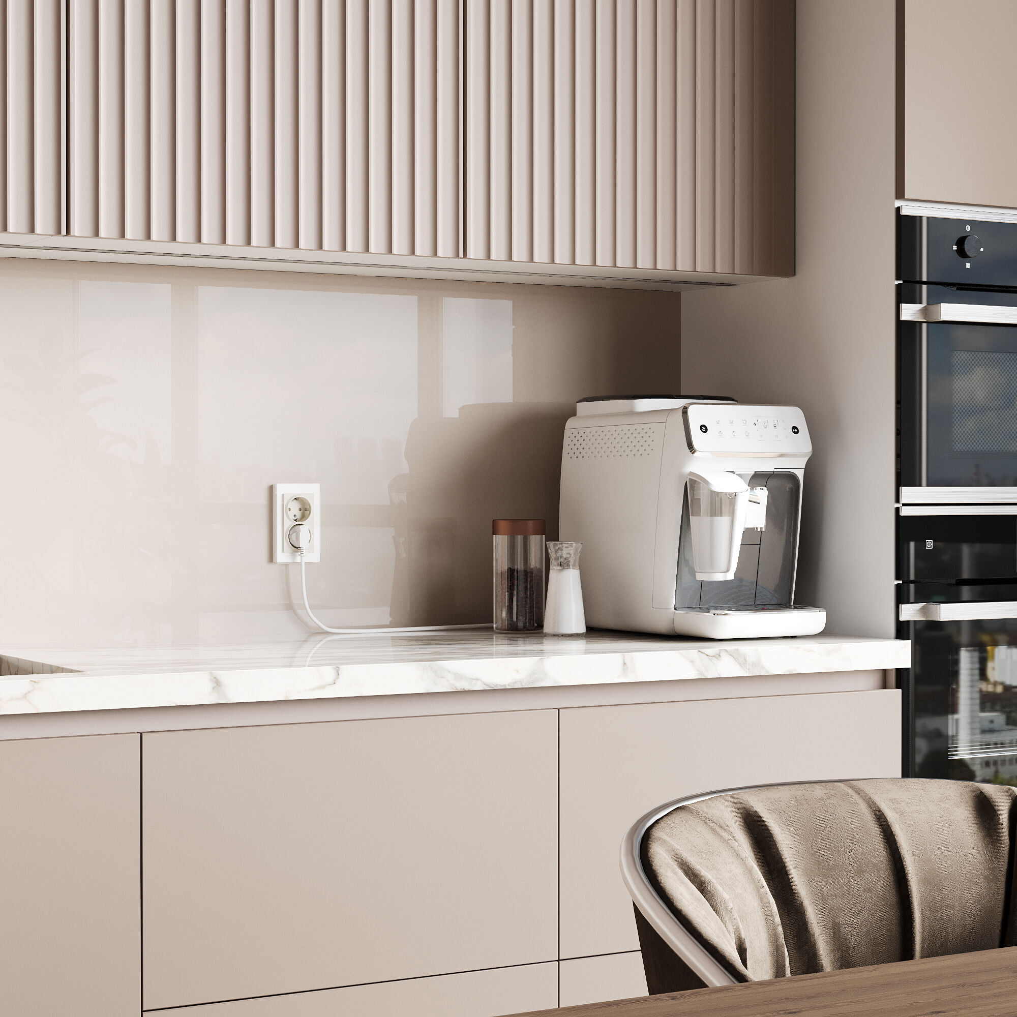 Розетка двойная с заземлением (айвори матовый) Werkel