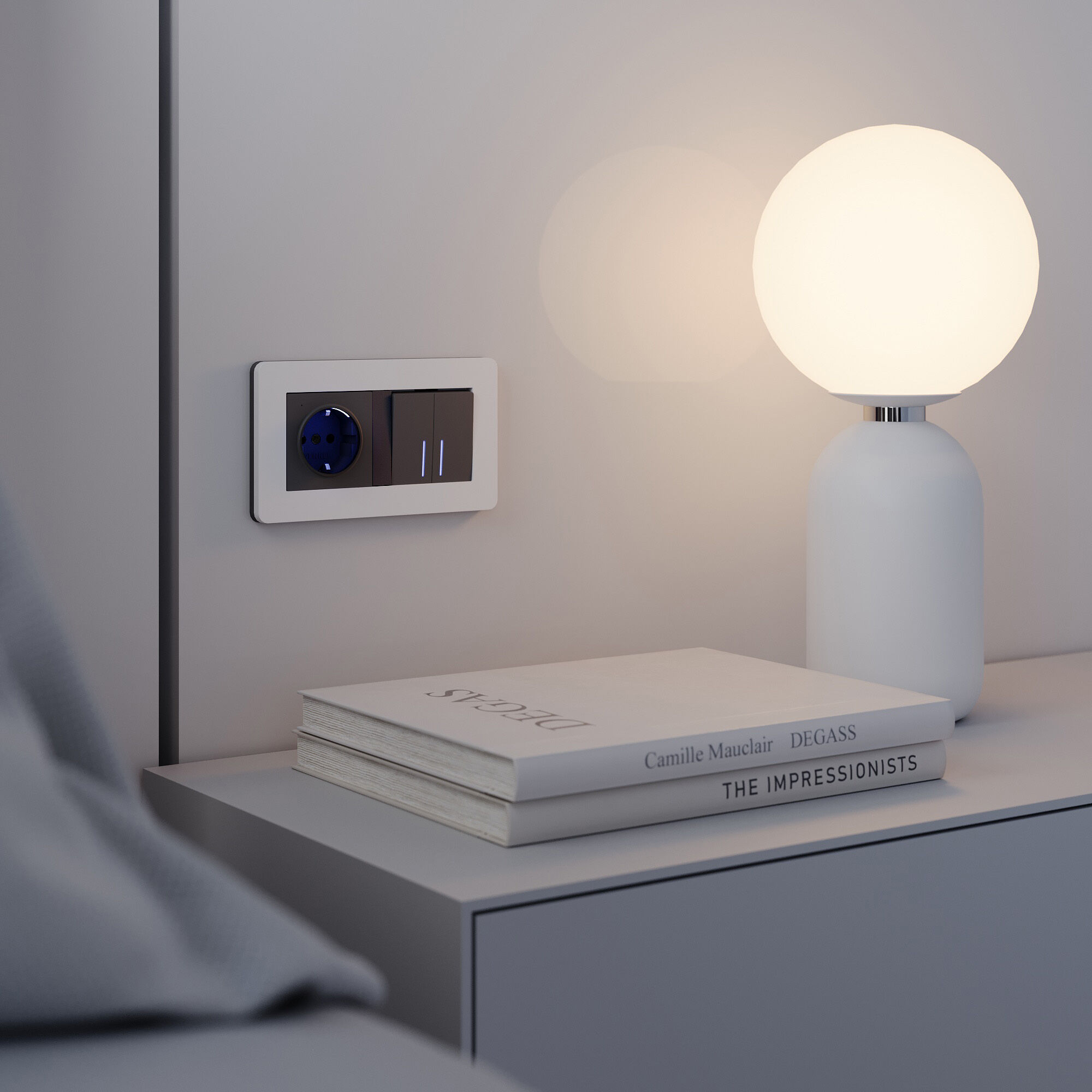 Рамка на 2 поста Split (белый/черный, soft-touch) Werkel