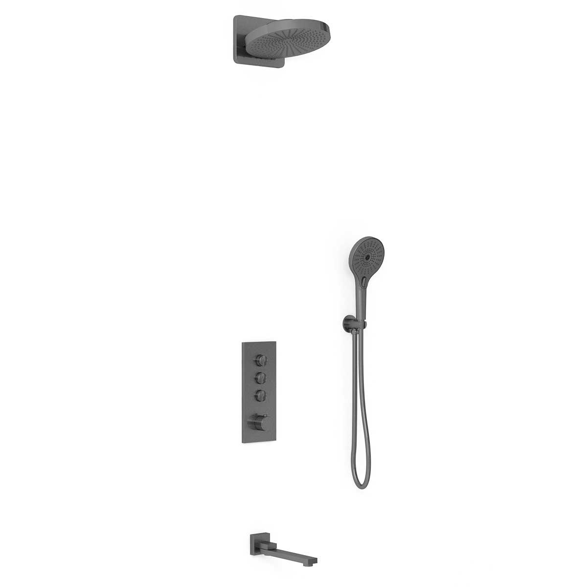 Душевая система Vincea VSFW-433TI1GM встраиваемая в стену цвет вороненая сталь