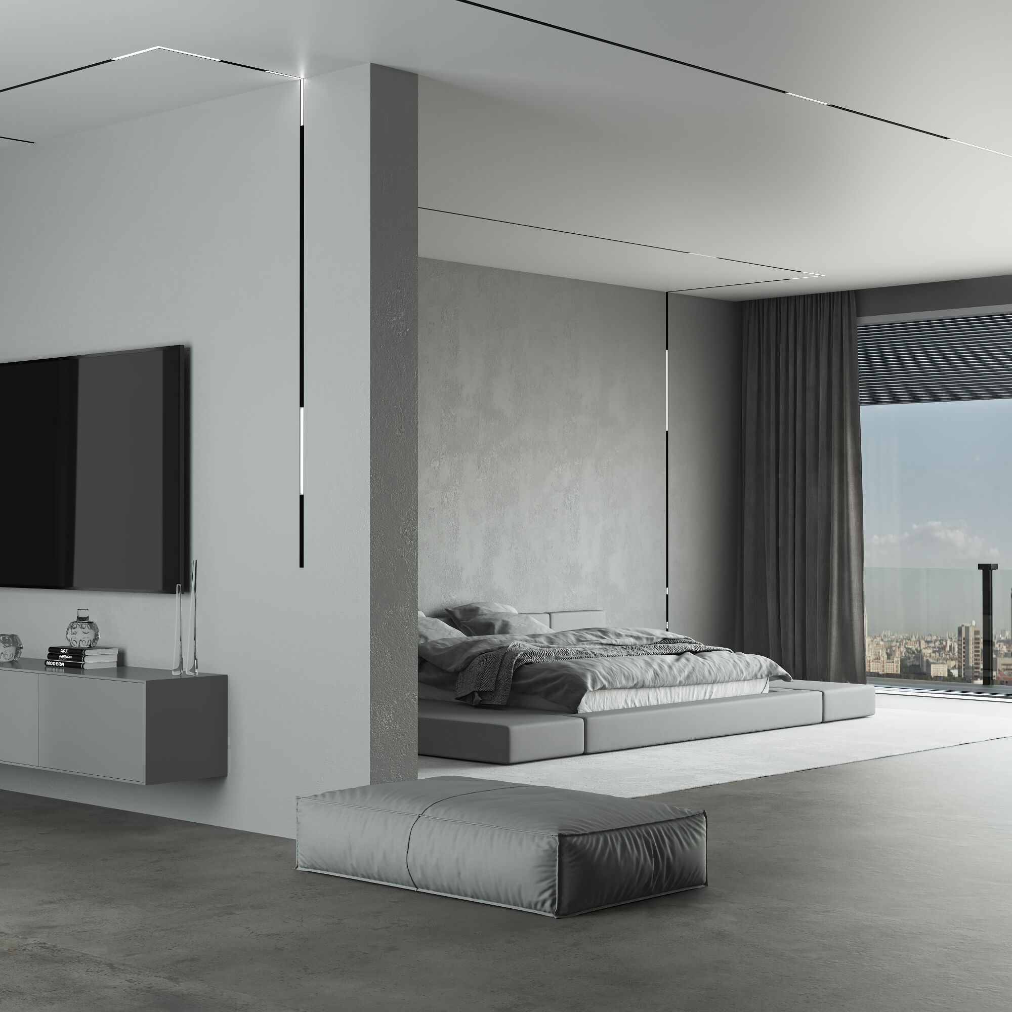 Slim Magnetic Трековый светильник L02 20W 4200K черный