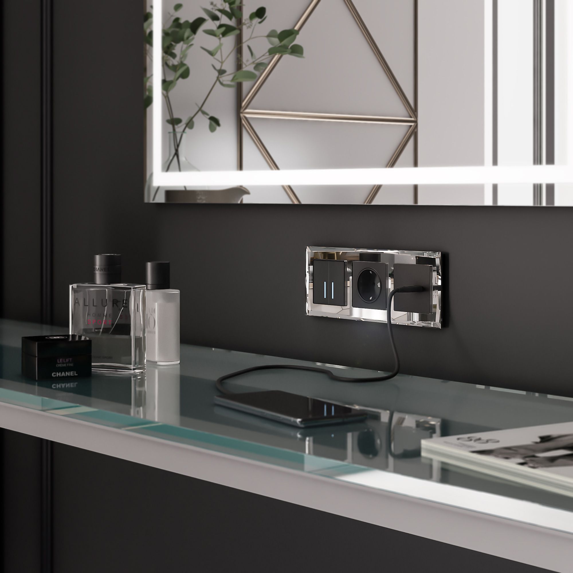 Рамка на 3 поста (зеркальный) Werkel