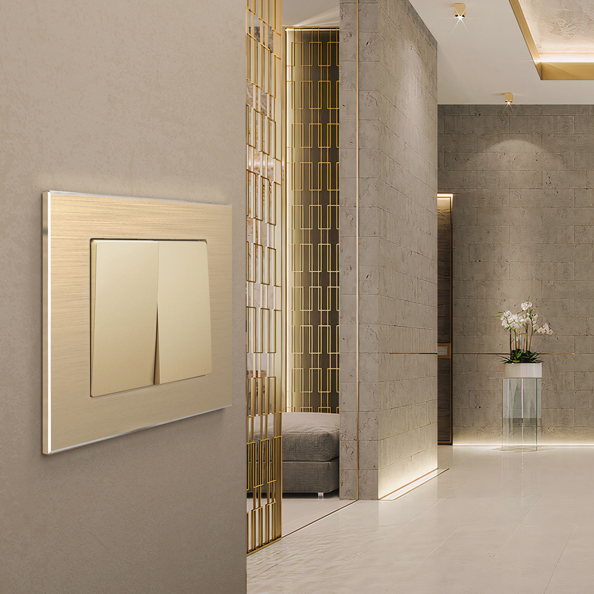 Рамка на 1 пост (шампань алюминий) Werkel