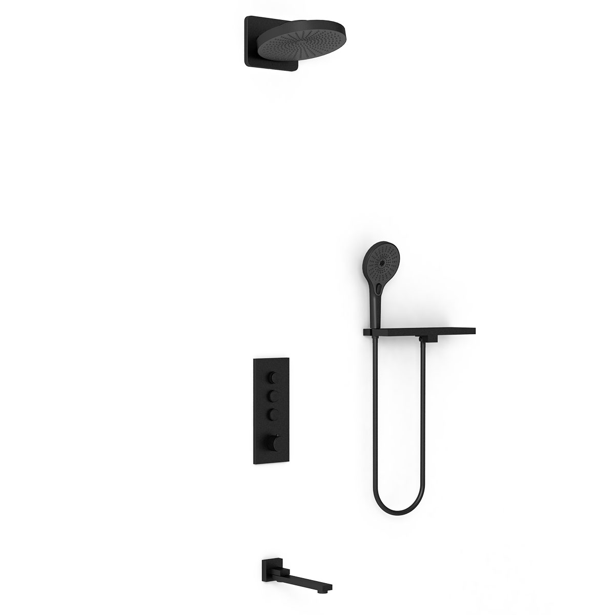 Душевая система Vincea VSFW-433TI1RMB встраиваемая в стену цвет черный матовый