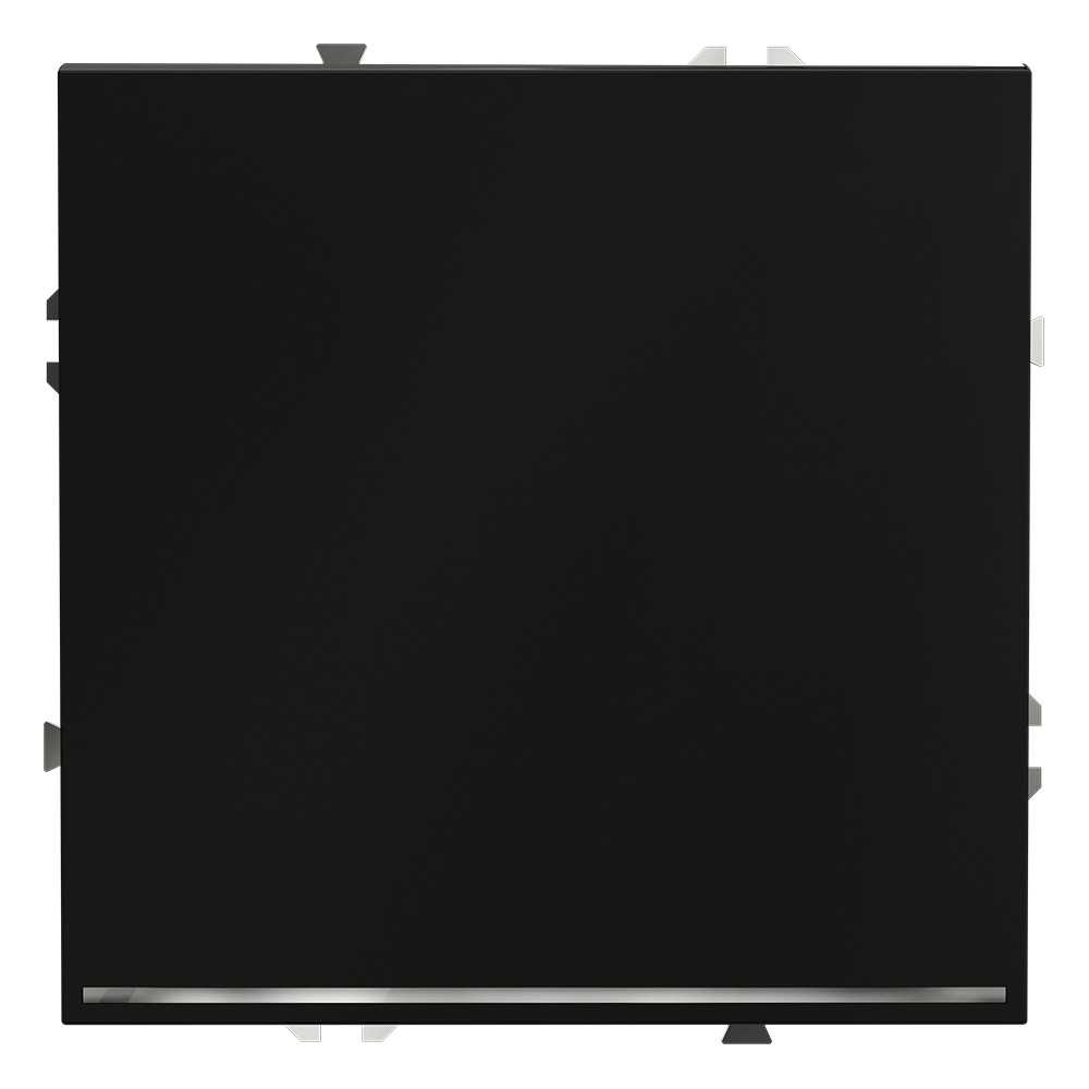 Проходной переключатель встраиваемый VOLTUM S70 одноклавишный с подсветкой 10А, (черный матовый)