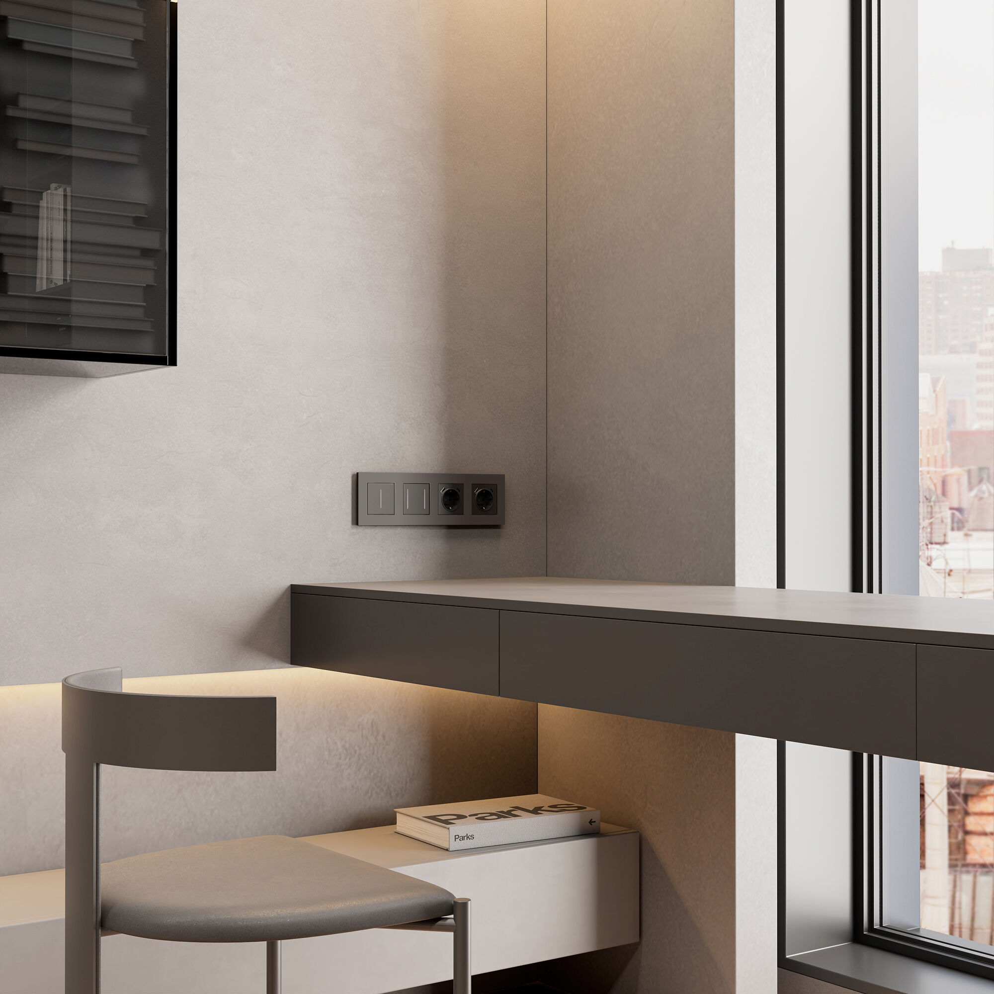 Рамка на 4 поста Slab (бронза софт) Werkel