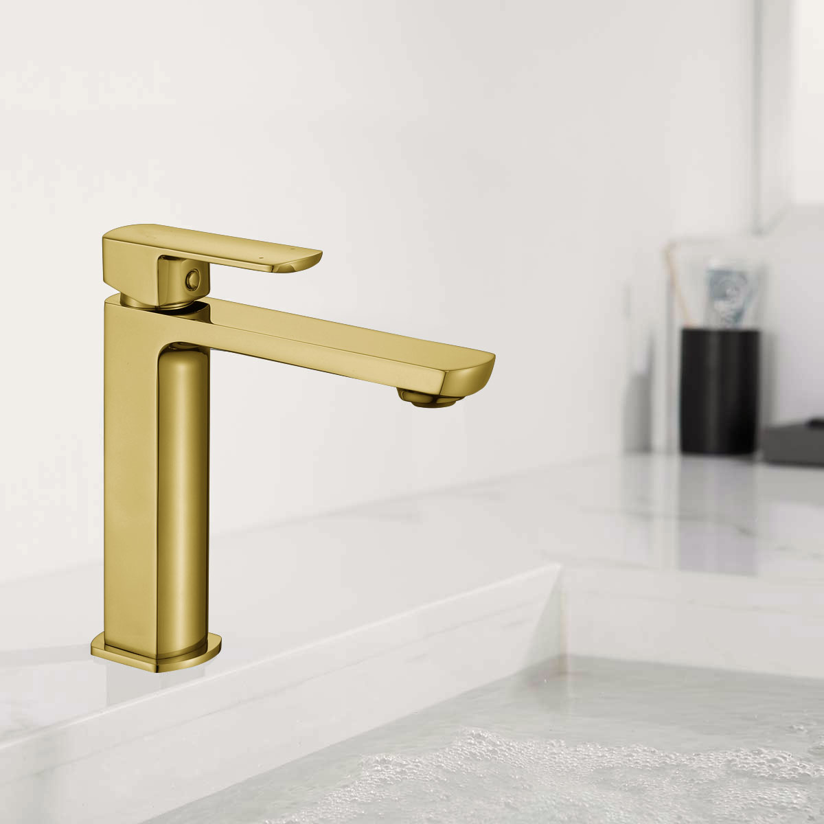 Смеситель Vincea Next VBF-1N1BG на раковину брашированное золото