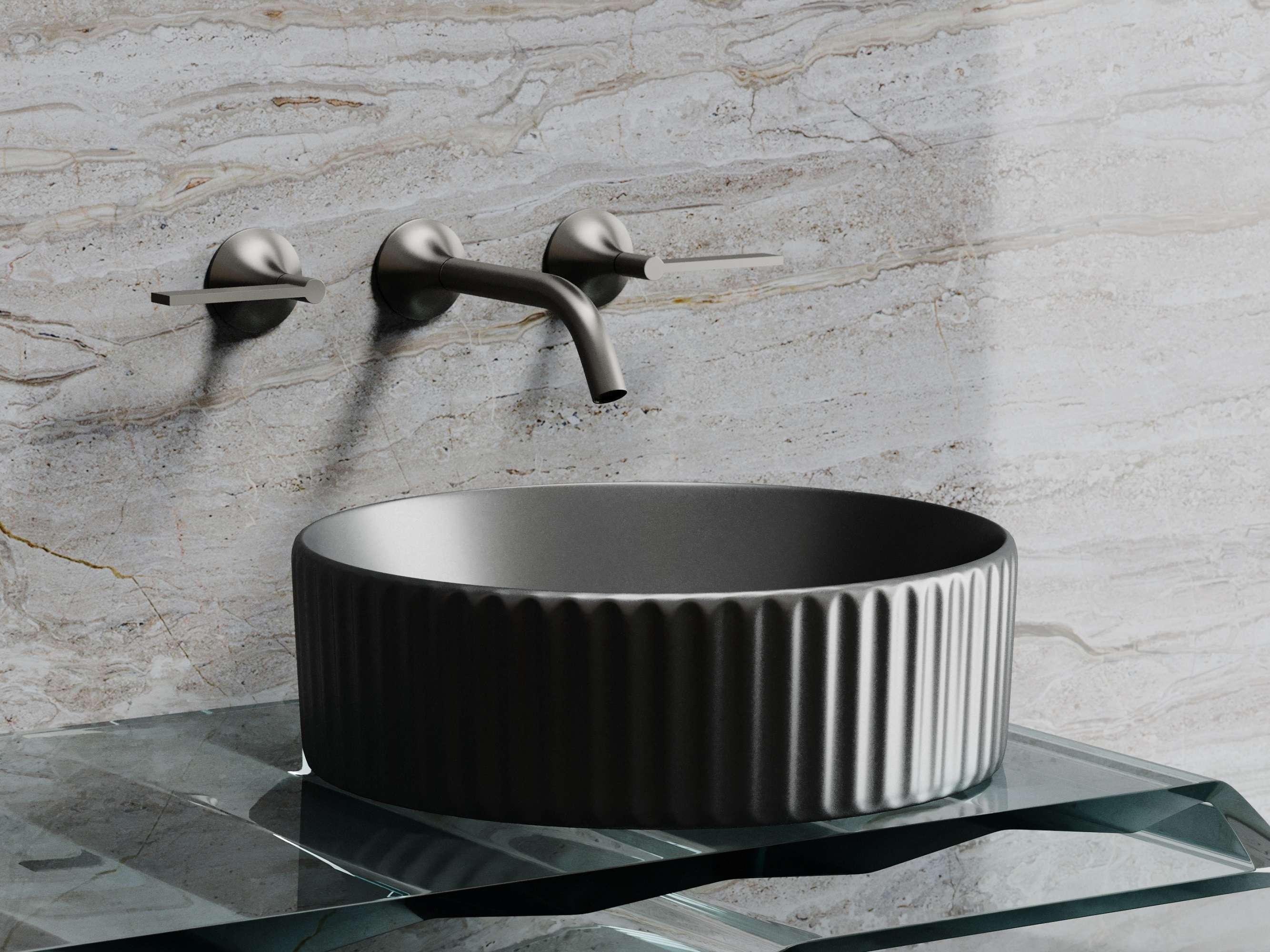 Умывальник чаша накладная круглая CN6057MDH