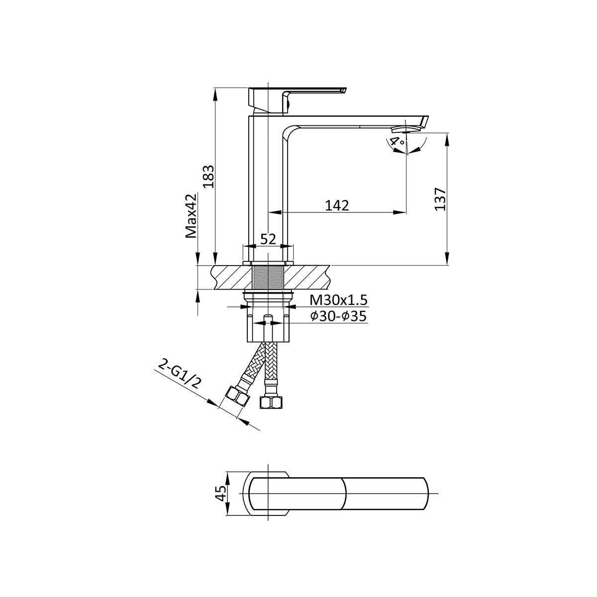 Смеситель Vincea Next VBF-1N1BG на раковину брашированное золото