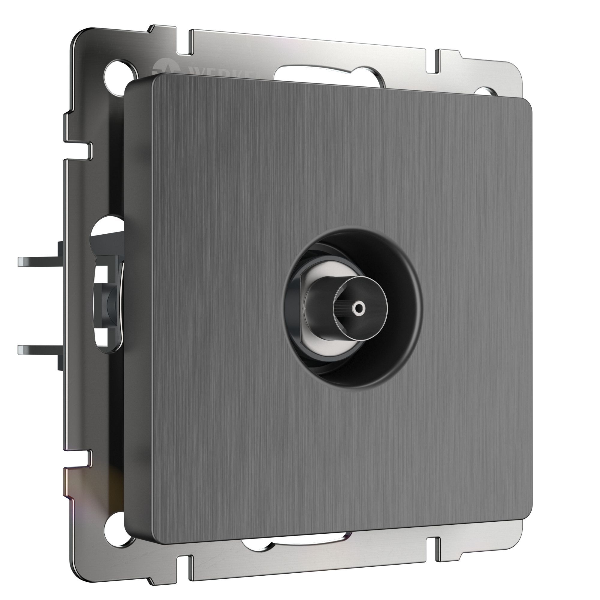 ТВ-розетка оконечная (графит рифленый) Werkel